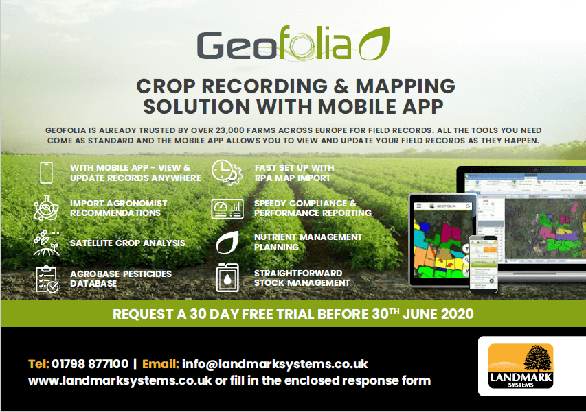 Card explaining the benefits of Geofolia crop recording software